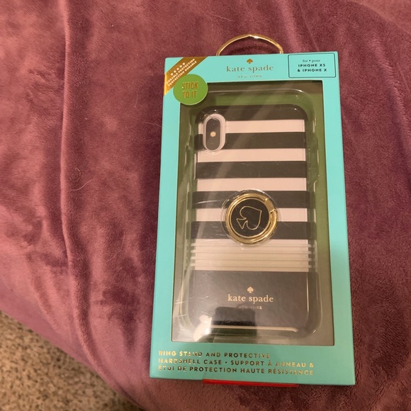 NEW KATE SPADE ring stand and protective hardshell case NEW NWT iPhone 10
